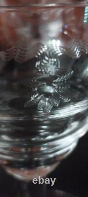 6 verres à vin anciens/cristal gravure art nouveau