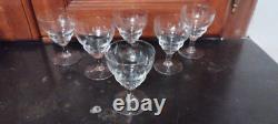 6 verres à vin anciens/cristal gravure art nouveau