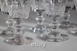 6 verres à vin blanc anciens en cristal taillé cotes plates Baccarat Caton