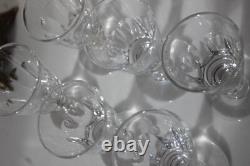 6 verres à vin blanc anciens en cristal taillé cotes plates Baccarat Caton