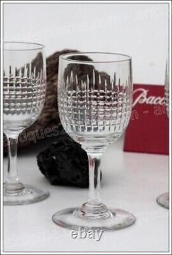 6 verres à vin n°4 cristal de Baccarat modèle Nancy 12 cm anciens Wine glasses