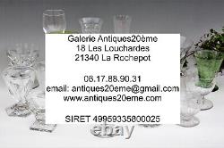 6 verres à vin n°4 cristal de Baccarat modèle Nancy 12 cm anciens Wine glasses