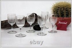6 verres à vin n°4 cristal de Baccarat modèle Nancy 12 cm anciens Wine glasses