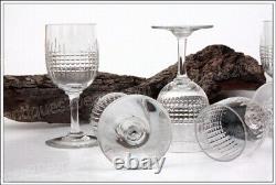 6 verres à vin n°4 cristal de Baccarat modèle Nancy 12 cm anciens Wine glasses