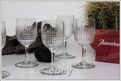6 verres à vin n°4 cristal de Baccarat modèle Nancy 12 cm anciens Wine glasses