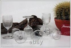 6 verres à vin n°4 cristal de Baccarat modèle Nancy 12 cm anciens Wine glasses