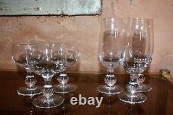 6 verres ancien cristal de Baccarat 3+3 forme Gondole uni forme circa 1910