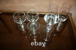 6 verres ancien cristal de Baccarat 3+3 forme Gondole uni forme circa 1910