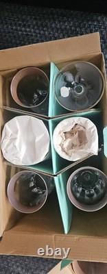 6 x Flute A Champagne Bohemia Crystalex Ancien Doré