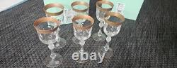 6 x verres à vin cristal Doré Ancien BOHEMIA Crystalex