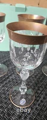 6 x verres à vin cristal Doré Ancien BOHEMIA Crystalex