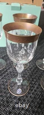 6 x verres à vin cristal Doré Ancien BOHEMIA Crystalex