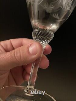 6x Verre a Eau Ancien Cristal Taillé Soufflé XIXeme Neuf de Stock 1930 Vin