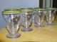 7 ANCIENS PETITS VERRES LIQUEUR CRISTAL COUPE A FRUITS EMAILLEE ART DECO ht 6 cm