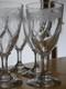 7 ANCIENS VERRES A VIN CRISTAL GRAVURE ART NOUVEAU ht 12 cm