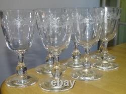 7 ANCIENS VERRES A VIN ROUGE OU BLANC CRISTAL QUALITE STYLE NAPOLEON III étoiles