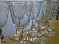 7 ANCIENS VERRES A VIN ROUGE OU BLANC CRISTAL QUALITE STYLE NAPOLEON III étoiles