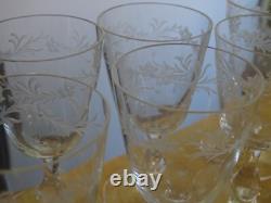 7 ANCIENS VERRES A VIN ROUGE OU BLANC CRISTAL QUALITE STYLE NAPOLEON III étoiles