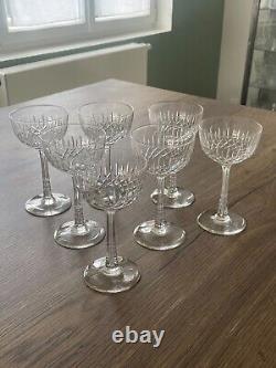7 anciens verre à vin cristal Saint Louis Baccarat Val St Lambert pied creux