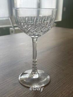 7 anciens verre à vin cristal Saint Louis Baccarat Val St Lambert pied creux