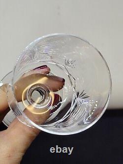 8 Anciens Verres A Vin En Cristal De Baccarat Taillé Gravure 10742