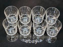 8 Anciens Verres A Vin En Cristal De Baccarat Taillé Gravure 10742