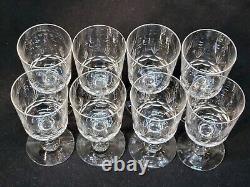 8 Anciens Verres A Vin En Cristal De Baccarat Taillé Gravure 10742