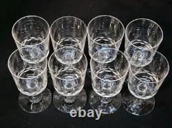 8 Anciens Verres A Vin En Cristal De Baccarat Taillé Gravure 10742