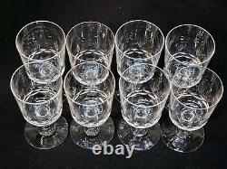 8 Anciens Verres A Vin En Cristal De Baccarat Taillé Gravure 10742