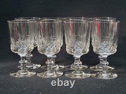 8 Anciens Verres A Vin En Cristal De Baccarat Taillé Gravure 10742