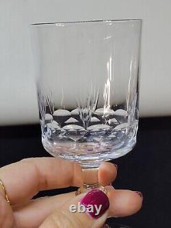 8 Anciens Verres A Vin En Cristal De Baccarat Taillé Gravure 10742
