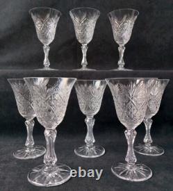 8 Anciens Verres A Vin En Cristal Taillé St Louis 14cm (A5)