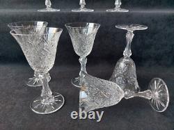 8 Anciens Verres A Vin En Cristal Taillé St Louis 14cm (A5)