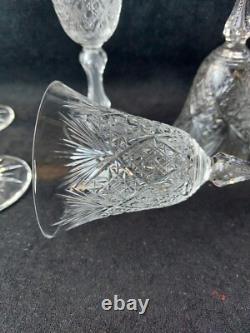 8 Anciens Verres A Vin En Cristal Taillé St Louis 14cm (A5) 8 Anciens Verres A Vin En Cristal Taillé St Louis 14cm (A5)