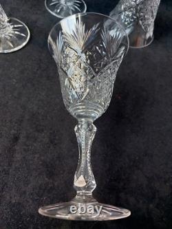 8 Anciens Verres A Vin En Cristal Taillé St Louis 14cm (A5)