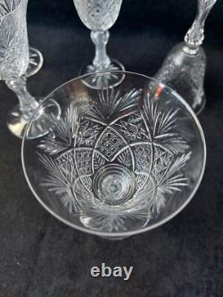 8 Anciens Verres A Vin En Cristal Taillé St Louis 14cm (A5)