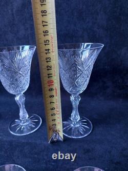 8 Anciens Verres A Vin En Cristal Taillé St Louis 14cm (A5)
