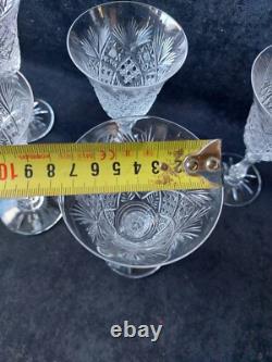 8 Anciens Verres A Vin En Cristal Taillé St Louis 14cm (A5)