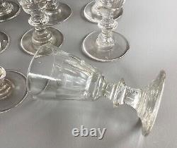 8 Verres à liqueur anciens cristal de Baccarat/St Louis, modèle Caton, h 8,5 cm