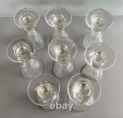 8 Verres à liqueur anciens cristal de Baccarat/St Louis, modèle Caton, h 8,5 cm
