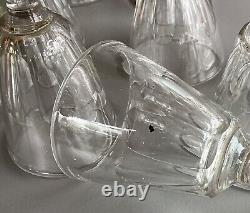 8 Verres à liqueur anciens cristal de Baccarat/St Louis, modèle Caton, h 8,5 cm