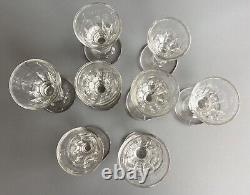 8 Verres à liqueur anciens cristal de Baccarat/St Louis, modèle Caton, h 8,5 cm