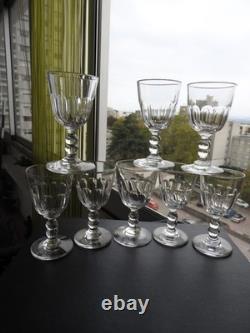 8 anciens verres à vin cristal de BACCARAT modèle GONDOLE cuisine ART de TABLE