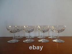 8 coupes à champagne anciennes cristal Baccarat modèle CASSINO 10,2 cm