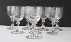 8 magnifiques grands verres anciens Portieux Vallérysthal Vierzon