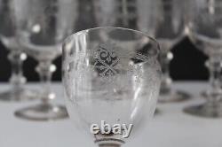 8 magnifiques grands verres anciens Portieux Vallérysthal Vierzon