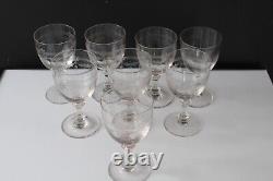 8 magnifiques grands verres anciens Portieux Vallérysthal Vierzon