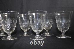 8 verres à eau anciens, en cristal taillé, nid d'abeille, époque Art Déco 11.2cm