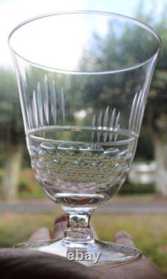 8 verres à eau anciens, en cristal taillé, nid d'abeille, époque Art Déco 11.2cm