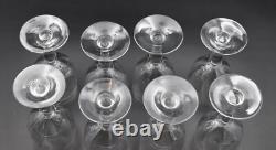 8 verres à eau anciens en verre soufflé Portieux décor gravé